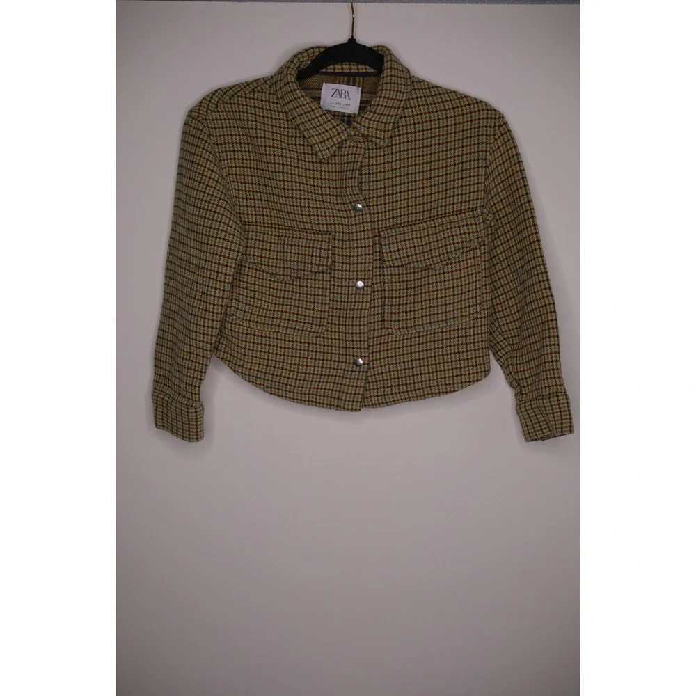 Zara Kids Plaid Button Front‎ Jacket Size 11-12 Years CM 152